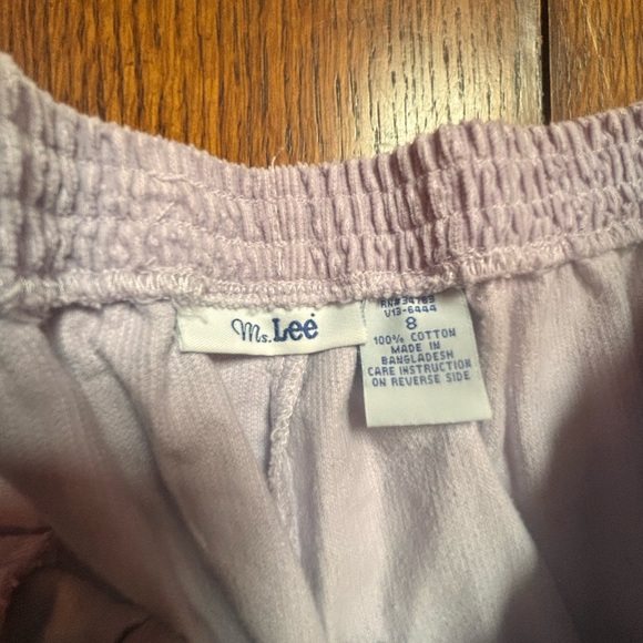 Vintage Ms. Lee Women's Sz 8 Lilac Purple Corduroy Relaxed Pants - Picture 2 of 4